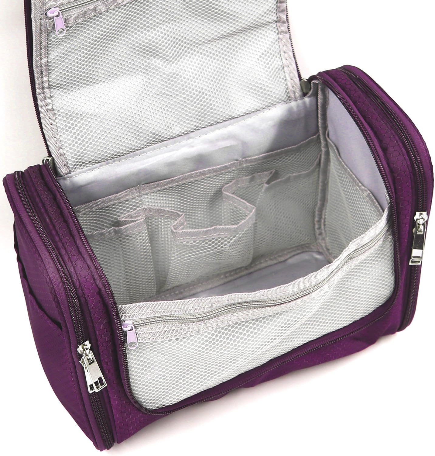 Extra Large Capacity Hanging Toiletry Bag for Men & Women, Portable Waterproof Bathroom Shower Bag, Lightweight Dopp kit Shaving Bag, Sturdy Metal Hook Organizer Makeup Bag (Purple): Clothing