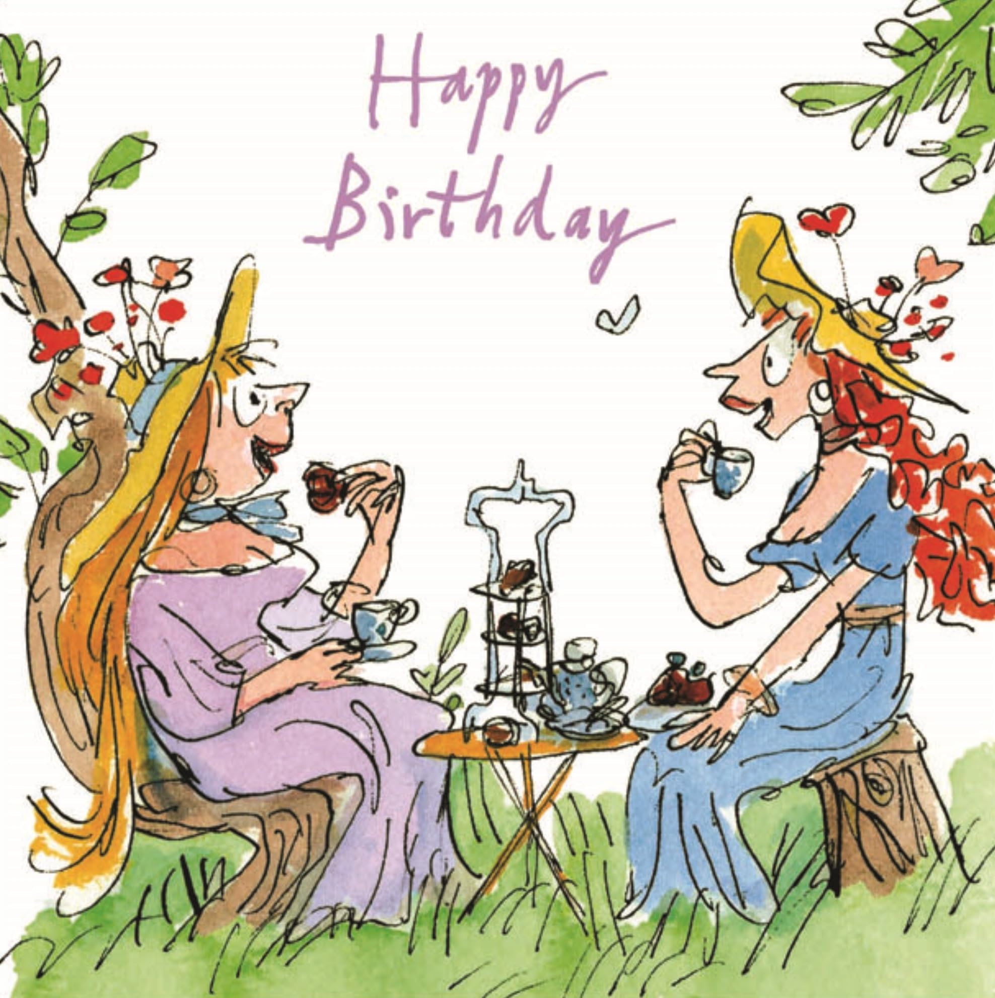 Female Birthday Card - Quentin Blake - Tea Party (WDM6002)