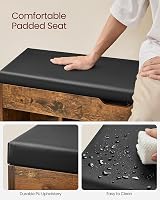 VASAGLE Shoe Bench with Cushion 3 Compartments Rustic Brown LHS130B01 view 5
