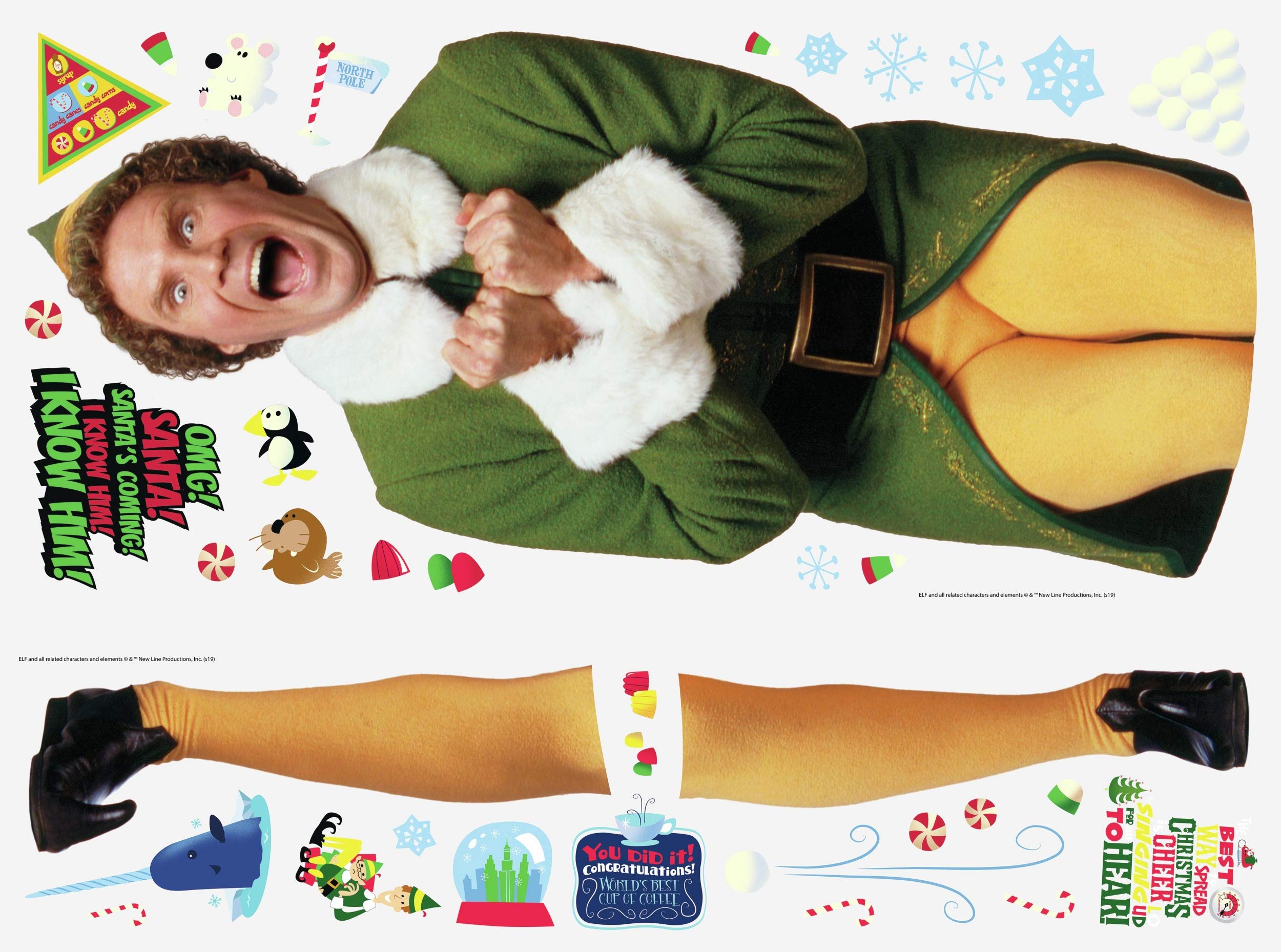 Photo 1 of *MISSING PARTS UNKNOWN*
RoomMates RMK4339GM Buddy The Elf Giant Peel and Stick Wall Decals