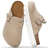 Project Cloud 100% Genuine Leather Platform Clogs for Women Footwear - Memory Foam Arch Support Cork Footbed Casual Shoes & Mules for Women 2026 (Benton Chunky)