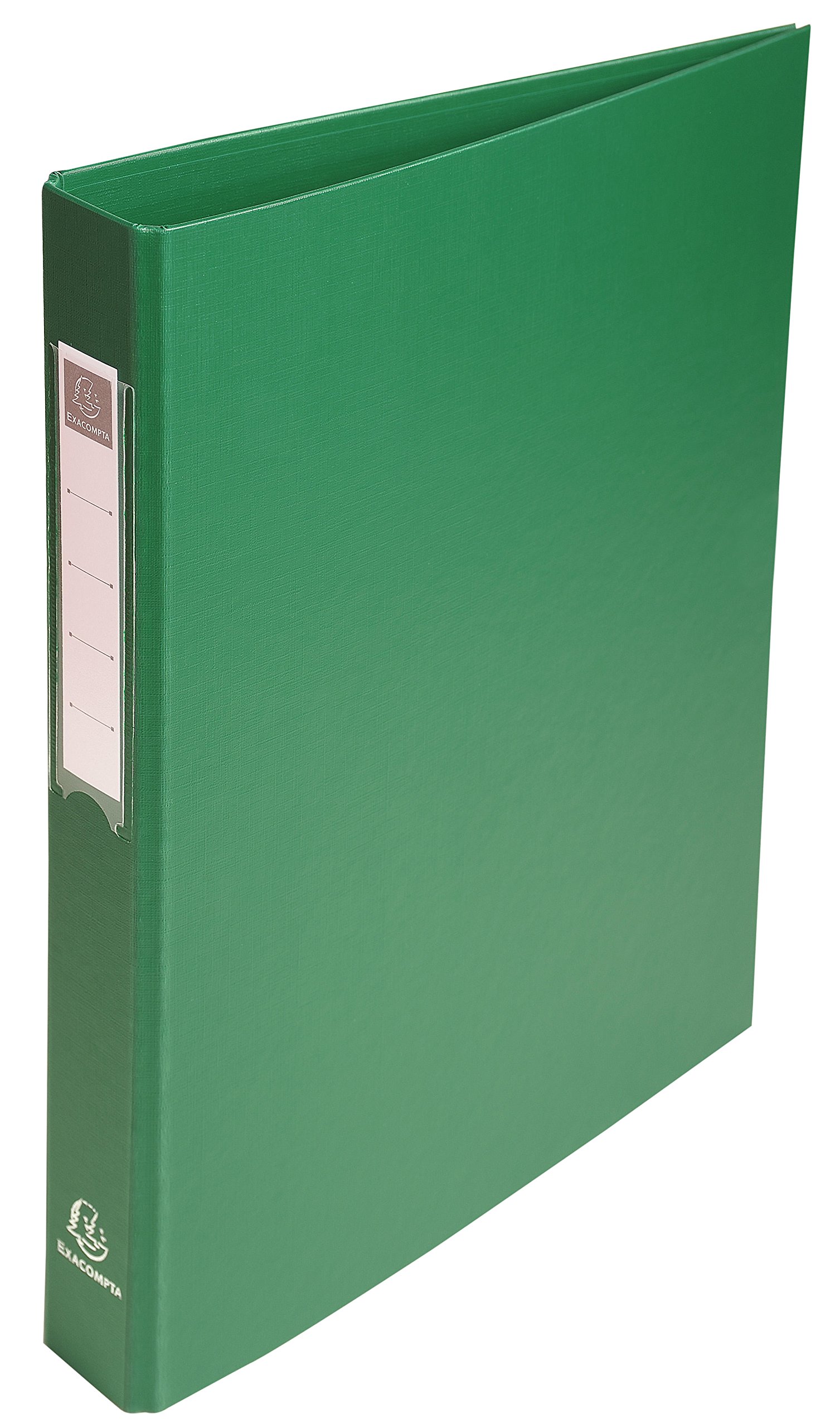 Exacompta - ref. 51383E - 1 rigid PP binder - 4 round rings on the 3rd cover, diameter 25 mm - Spine 40 mm - External dimensions: 32 x 25.5 cm - A4 file format - Colour: green