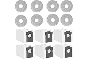 JPBAISQIC Dust Bags and Mop Pads Replacement for Dreame X50 Ultra / L50 Ultra / L40s Pro Ultra / X40 Ultra/Mova V50 Ultra: 14 Pack used for Pet Hair, Dirt, and Debris on All Floor Surfaces