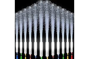 TSIS MHUO Fiber Optic Wand for Wedding White Glow Sticks Bulk Party Pack LED Flashing Sticks with 3 Light Modes for Wedding Glow Concerts Part Supplies (36)