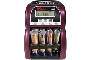 HK SYSTEMS HK-2D, Digital USD Coin Counter and Sorter with LCD Display, Sorts 260 Coins Per Minute into Coin Wrappers, 2 Row Coin Wrapper Tubes Included