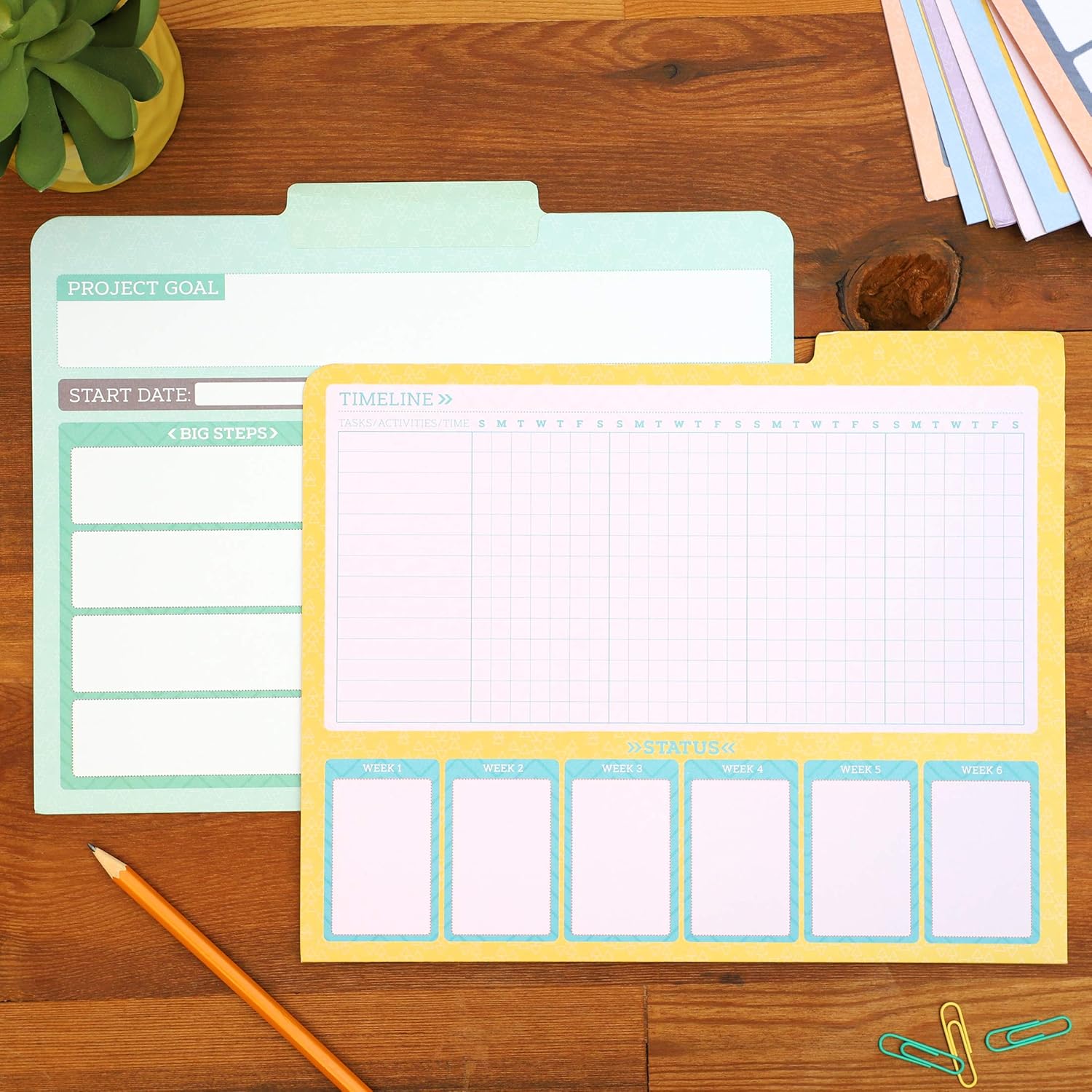 Project File Folders with Tabs and Note Sections, Letter Size (9.5 x 11 ...