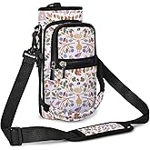 icolor Water Bottle Carrier Bag with Strap 25/32/40 oz Crossbody Bottle Holder with Phone Pocket Sling Sleeve Insulated Neoprene Water Bottle Pouch for Walking Travelling