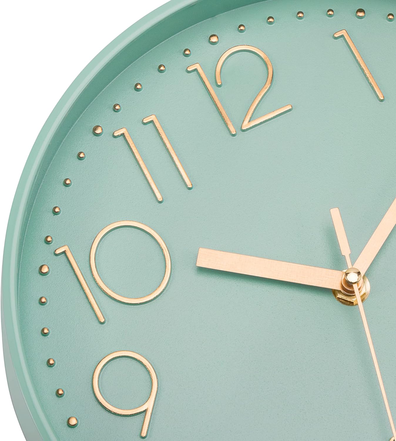 Lumuasky Modern Wall Clock, Silent Non-Ticking Battery Operated Decorative Clock for Living Room Bedrooms Office Kitchen (Green Gold, 10 inch): Kitchen & Dining