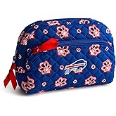 Vera Bradley Women's Cotton Nfl Medium Cosmetic Makeup Organizer Bag (Multiple Teams Available), Dallascowboysonblue/Graybandana, One Size