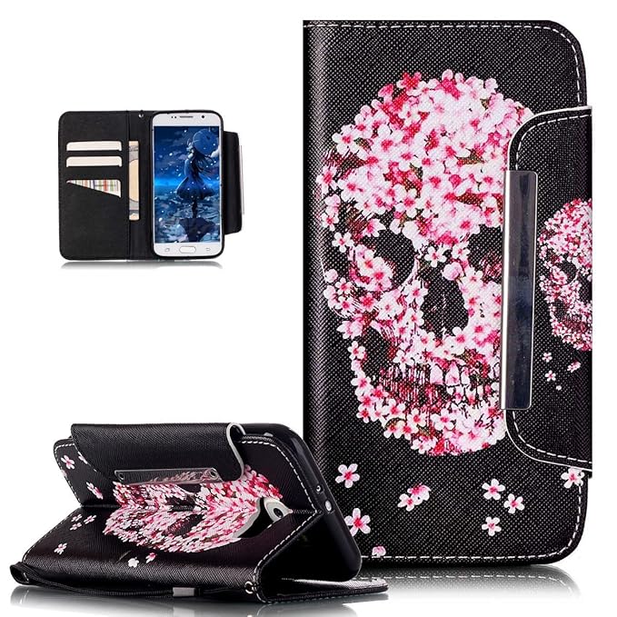 Kompatibel mit Galaxy S6 Edge Plus Hülle,Bunte Gemalt Malerei PU Lederhülle Schutzhülle Handyhülle Taschen Handy Tasche Flip 