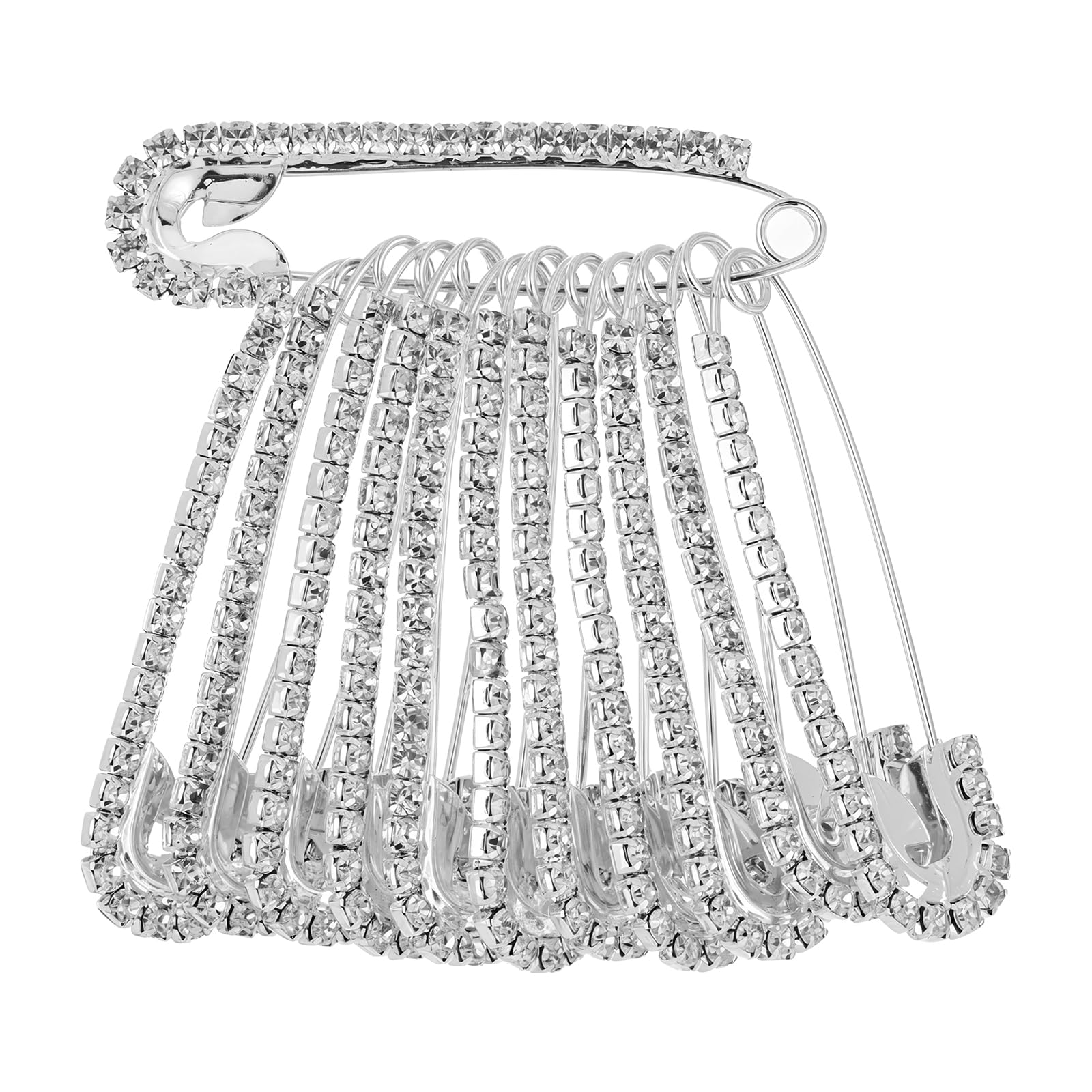 Photo 1 of 12 Pcs Rhinestone Pins, Safety Pin Brooch Sweater Shawl Pins for Skirts, Sweaters, Scarves, Lapel Hats, Suit Jackets, Accessories