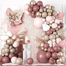 Amazon.com: Dusty Pink Beige Gold Boho Balloon Garland Arch Kit ...
