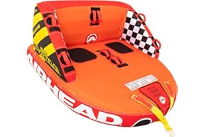 Airhead Mable Inflatable Towable Tube, 1-4 Rider Models, Dual Tow Points, Full Nylon Cover, EVA Foam Pads, Patented Speed Valve, Boat Tubes and Towables