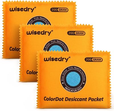 wisedry 200g Rechargeable Silica Gel Desiccant Packs [3 Packs]