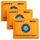 wisedry 200g [3 Packs] Rechargeable Large Desiccant Packs for Storage, Color Indicating Silica Gel Desiccant Packets, Reusable Moisture Absorbers Bags for Clothes, Suitcase, Gun Safe, Tool Box