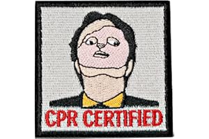 XMJY CPR Certified Patch, 1 Pc Embroidered Morale Patch with Hook Fastener Backing, Funny Meme Patches for Backpacks, Vests, Jackets, Jeans, Hats
