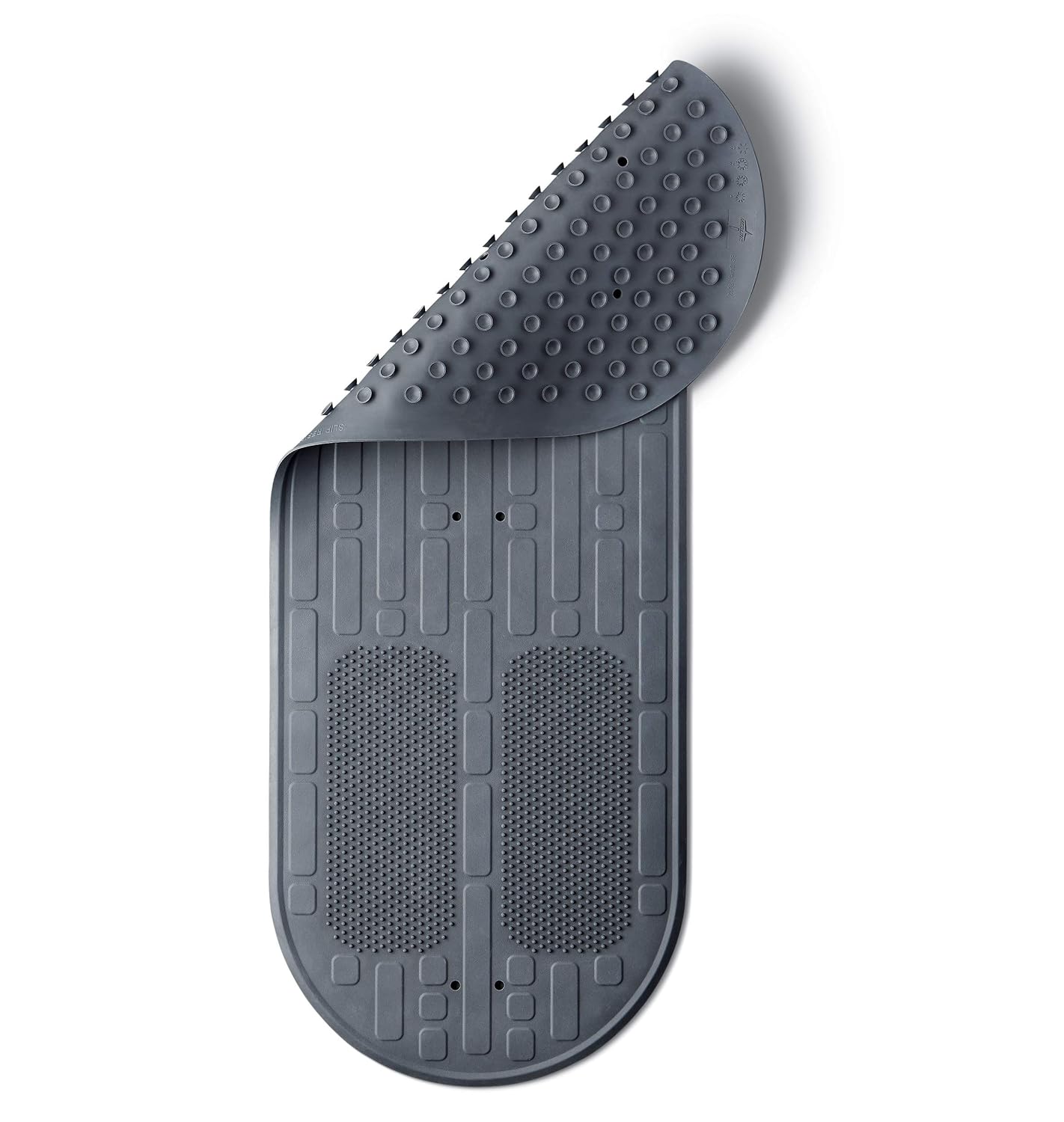 Medline Momentum Stand Steady Bath and Shower Mat with Exfoliating Foot Scrubber, Non Slip Bath Mat for Tub, Microban Antimicrobial Protection, Gray, (Model: MDSMOMMATG): Industrial & Scientific
