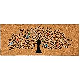 Evergreen Tree of Life Nature Coir Doormat, 2' x 5' Large Front Door Mat, Outdoor Indoor Entrance Rug, Non-Slip Welcome Mat f