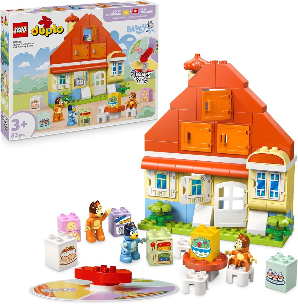 LEGO DUPLO Bluey Family House with Memory Game 10459 3+ Kids Toy