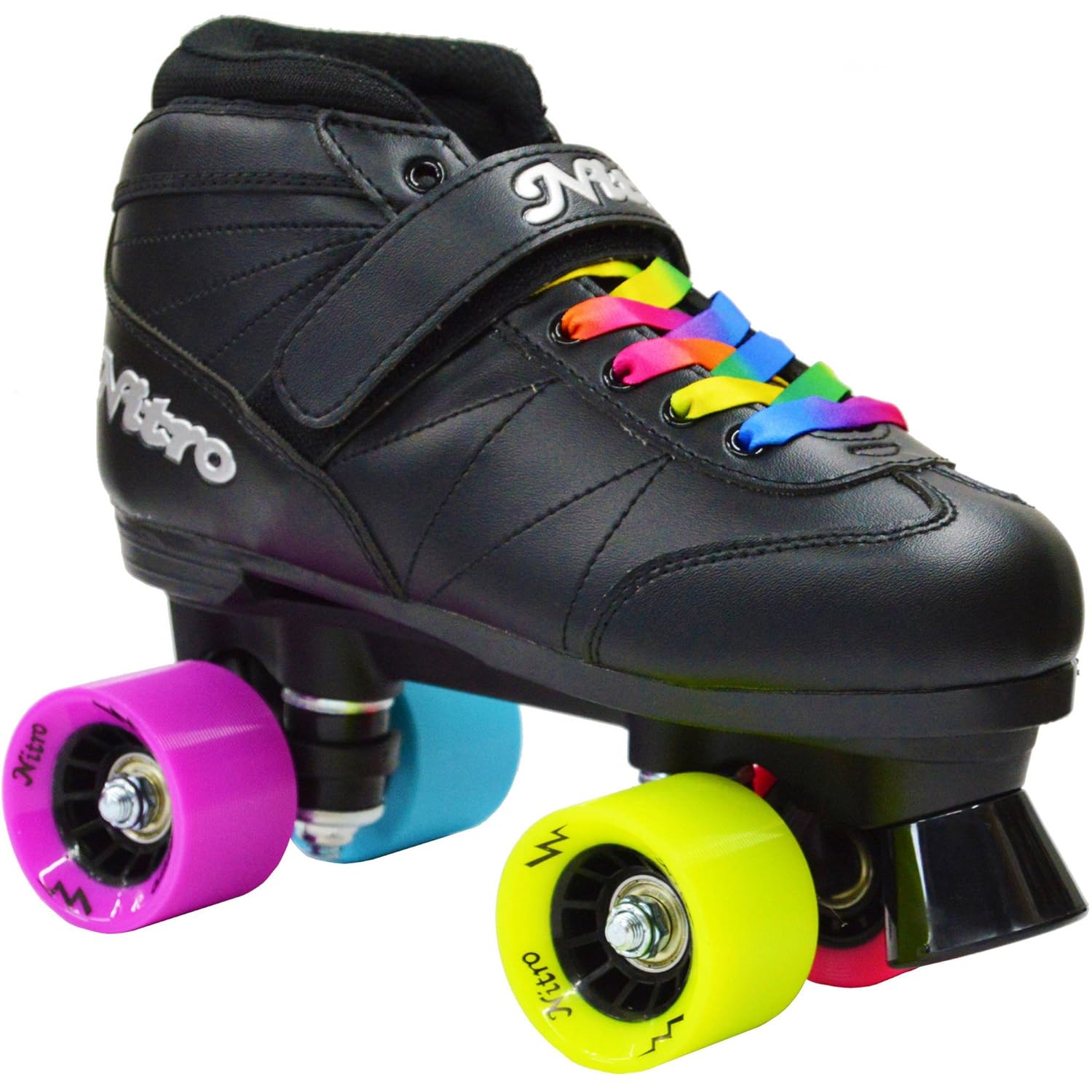 Epic Super Nitro Rainbow Indoor Quad Roller Speed Skates w