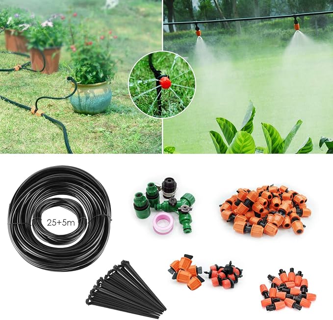Fixkit Kit de Riego por Goteo Automático 30 m, Micro Drop Ahorro ...