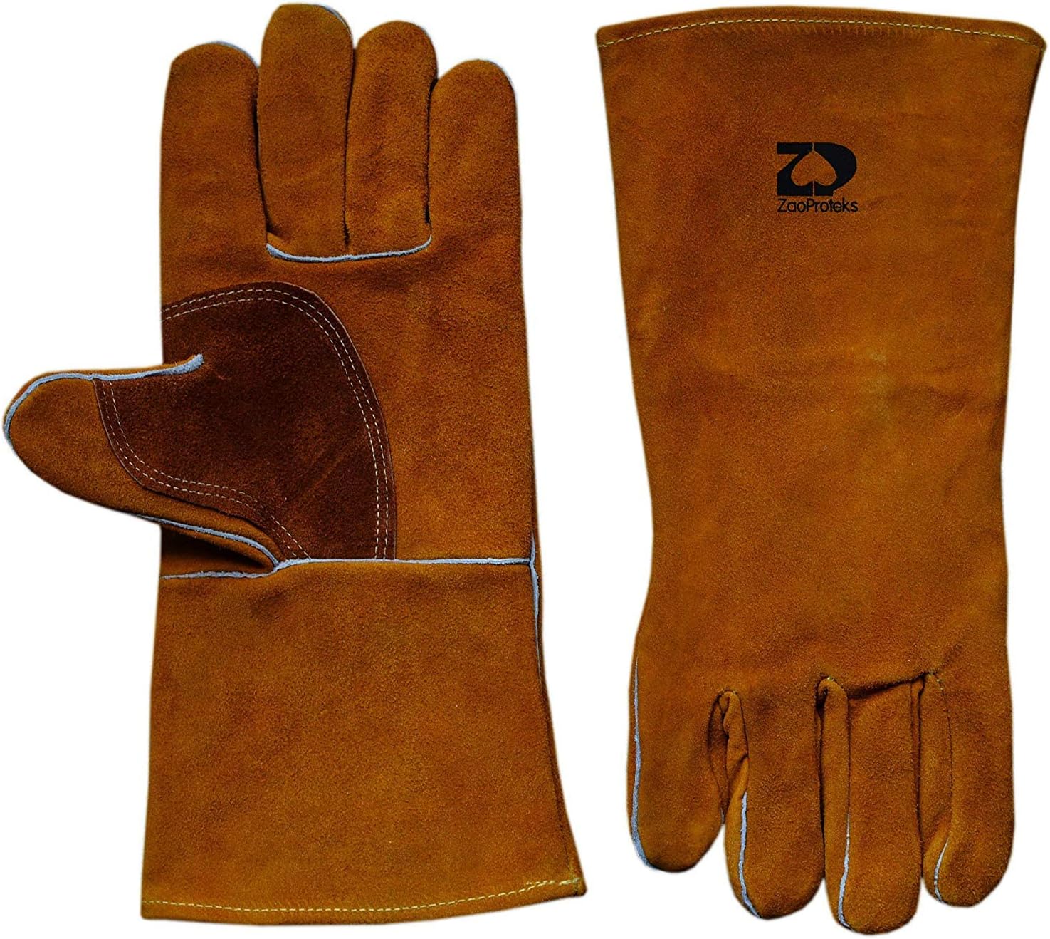 ZaoProteks ZP1709 Cowhide Leather Heat Resistant Welding Gloves,Work Gloves -for Welding/Gardening/Camping/Fireplace/Hearth/Stove/Barbecue and so on - Image 3