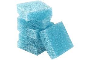Aussio (6-Pack, Blue) 3.25x3.25x1 Aquarium Cleaner for Glass Walls Fish Tanks, Aquarium Glass Cleaning Tool Won't Scratch Glasses, Aquariums Sponge for Turtle Fish Tank