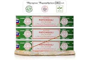 Satya Patchouli Incense Sticks, Satya Bng (Bangalore) Insenses 15gmx3 Pack (45 GMS) with Raajsee Incense Holder Bundle, Satya Nagchampa Natural Incense