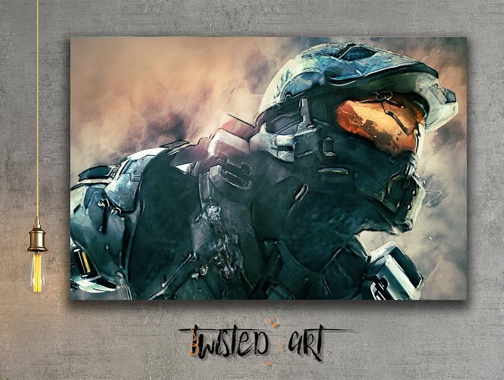Halo Gaming Abstract Art Canvas Print Wall Art Framed Canvas Art