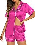 Ekouaer Silk Pajamas for Women Sleep Set Satin Pjs