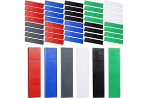 Konohan 120 Pcs Plastic Flat Shims Structural Tile Plastic Shims for Leveling, 3/64, 5/64, 1/8, 5/32, 13/64, 15/64, Green, Black, White, Grey, Blue, Red