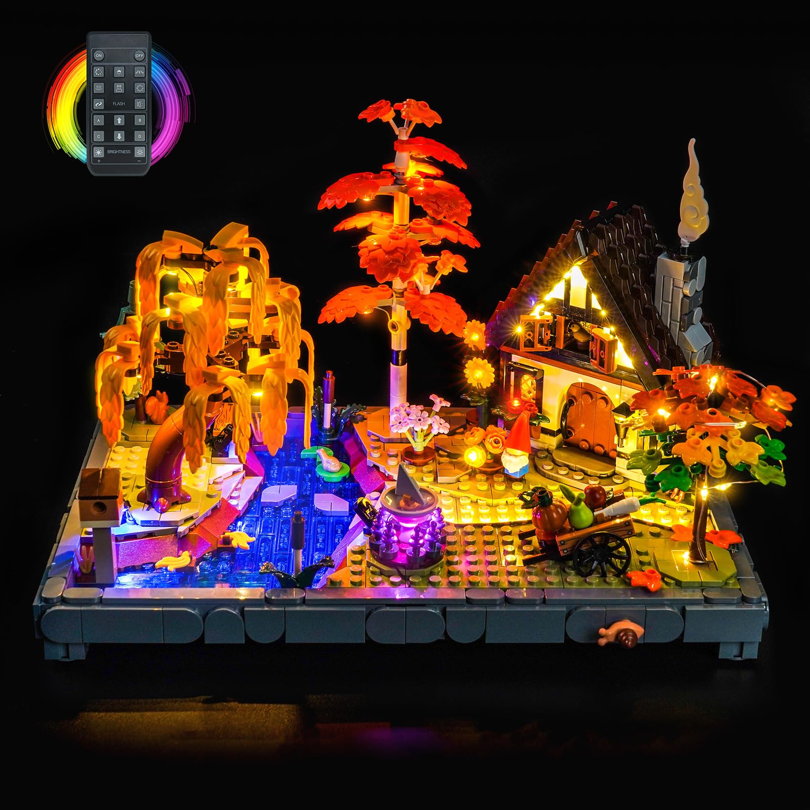 Remote Control Led Light Set Compatible with Lego Autumn Cottage Garden 11372 (No Model), Decoration Lighting Set Compatible with Lego Autumn Cottage Garden Creative Toys