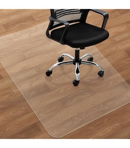 Tapis De Protection Pour Chaise De Bureau - 122x92 Cm, PVC Transparent - Pour Sols Durs (bois, Carrelage) - Antidérapant, Facile à Nettoyer