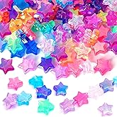500Pcs Star Beads, Acrylic Star Shaped Beads, Colorful Aesthetic Plastic Beads for Jewelry Making, Star Kandi Bead for Bracelets Necklace Crafts