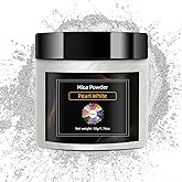 NTWJNJY Pearl White Mica Powder for Epoxy Resin，Natural Shimmer Mica Powder | Used for Coloring Resin Artwork, car Spray Paint, Candles, soap, Eye Shadow, Lip Gloss, Nail Polish(50g/1.7oz)