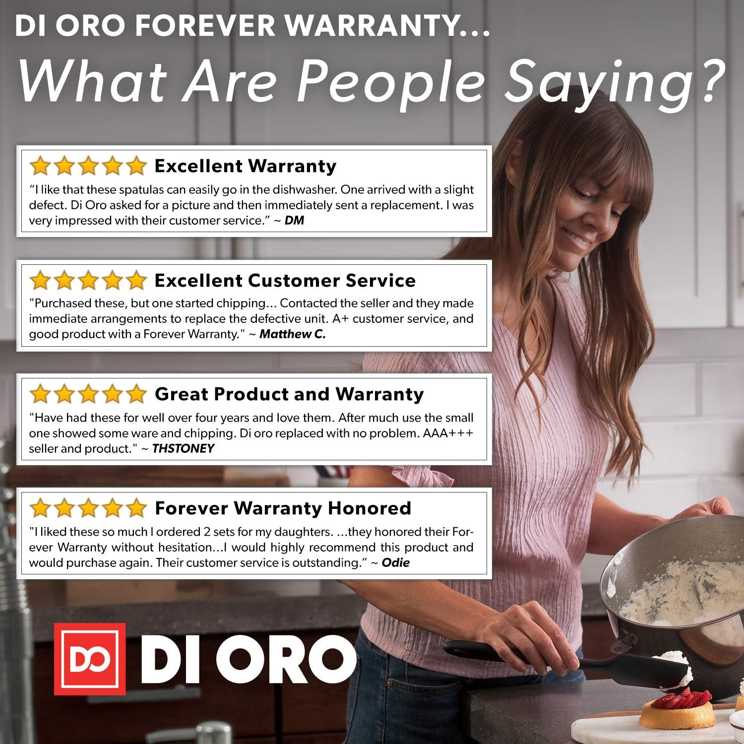 DI ORO Seamless Series 3-Piece Silicone Spatula Set - 600°F Heat Resistant Non Stick Rubber Kitchen Scraper Spatulas for Cooking, Baking, and Mixing – BPA Free and LFGB Certified Silicone (Black): Kitchen & Dining