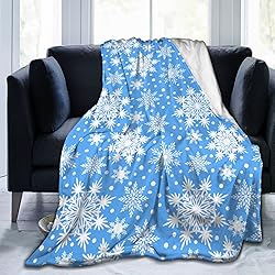 Perinsto Winter Snowflakes Blue Throw Blanket Ultra