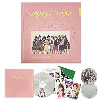 Twice Twice 1st Repackage Album Merry Happy Happy Ver Cd Photo Book Photo Card Post Card Sticker K Pop Sealed Amazon Com Music