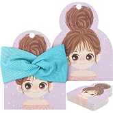 Homakover 45 Pcs Headband Display Cards, Headband Holder for Selling, Hair Bands Organizer Stand White Cardboard for Headbands, Ear Warmers, Hats and Scrunchies