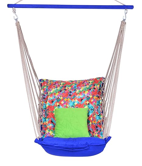 EA Comfortable Multi Colored Cotton Swing Jhula for Adults