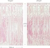 Valentines Decorations Iridescent Foil Fringe Curtains 2 Pcs 1x2m view 6