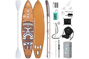 FunWater Inflatable Stand Up Paddle Board with Premium SUP Paddleboard Accessories, Wide Stable Anti-Slip EVA Deck, Paddle Boards for Adults & Youth of All Skill Levels