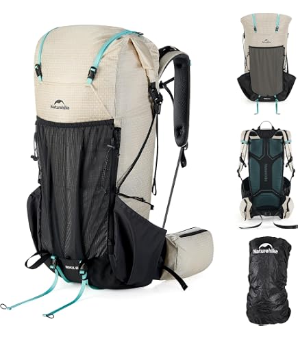 Naturehike 45L Rock Internal Frame Hiking Backpack for Outdoor Camping Travel Backpacking with Rain Cover Ultralight Backpack for Adults : Sports & Outdoors