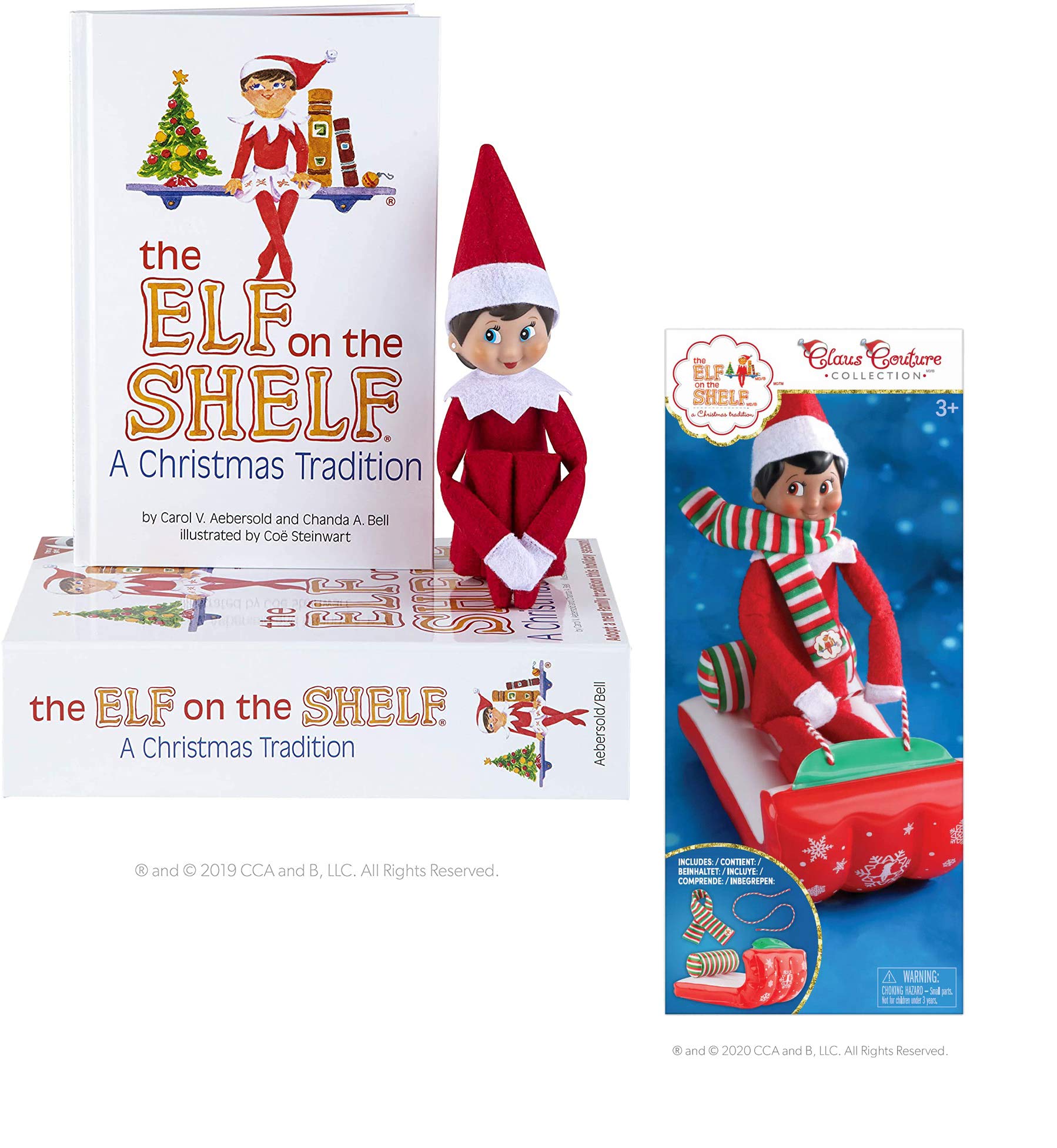 Photo 1 of The Elf on the Shelf: A Christmas Tradition - Blue Eyed Girl Bundled with Claus Couture Soaring Snowflake Set