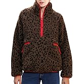 Ainangua Fuzzy Half Zip Fleece Jacket Women Long Sleeve Sherpa Pullover Sweatshirt Casual Warm Winter Chunky Teddy Outerwear