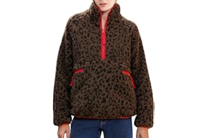 Ainangua Fuzzy Half Zip Fleece Jacket Women Long Sleeve Sherpa Pullover Sweatshirt Casual Warm Winter Chunky Teddy Outerwear