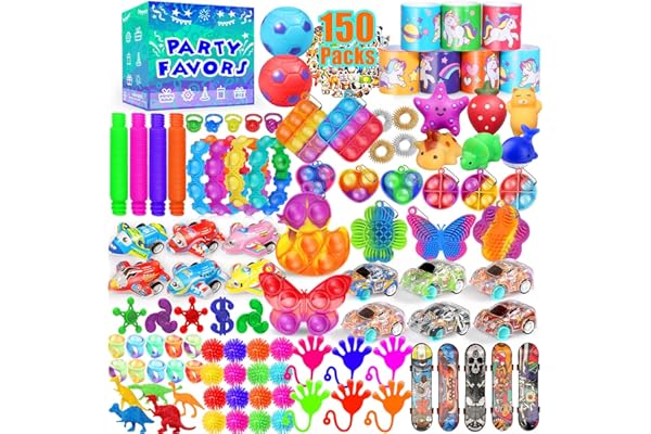 Party Favors for Kids 8-12 4-8, 150-Pack Fidget Toys Bulk, Treasure Box Toys for Classroom, Stocking Stuffers Goodie Bags, Classroom Prizes, Birthday Holiday for Boys Girls