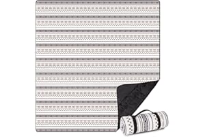 Airensky Extra Large Picnic Blanket(79 "x 82"), 3-Layer Thickening Waterproof Camping Blanket, Sandproof Picnic Blanket for Beach, Machine Washable, Wear-Resistant, Soft and Comfortable(Morocco Brown)