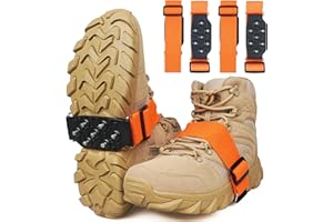 VATEICO Mid-Sole Ice Cleats for Boots and Shoes Men & Women Crampons Anti Slip Ice Shoes Snow Traction Cleats 7 Tungsten Studs Rotatable Traction Aids for Winter Snow