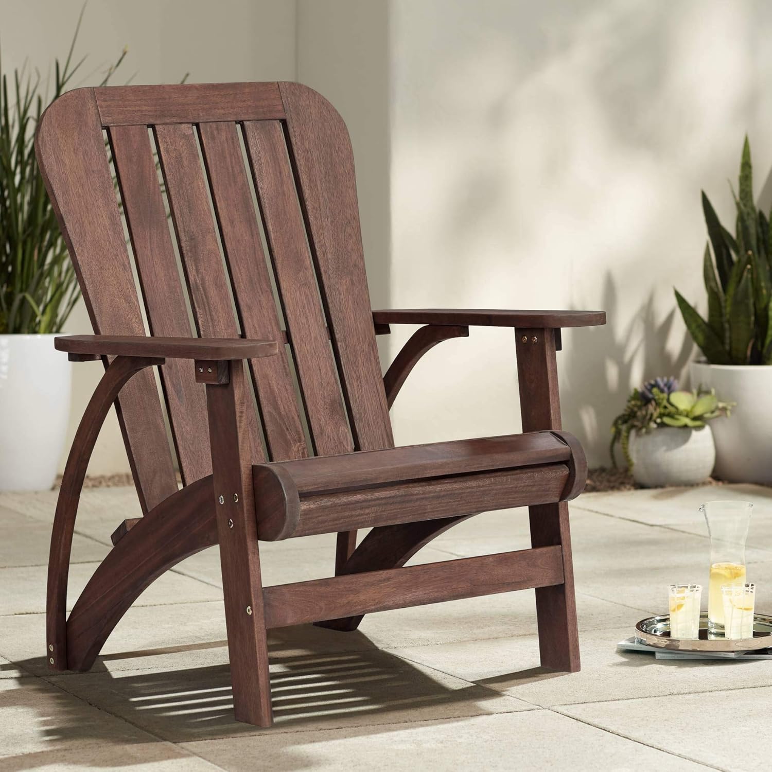 Dylan 28 1/2" Wide Acacia Dark Wood Outdoor Adirondack Chair - Teal Island Designs: Kitchen & Dining